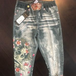 Ed Hardy velvet stretch Yoga pants
